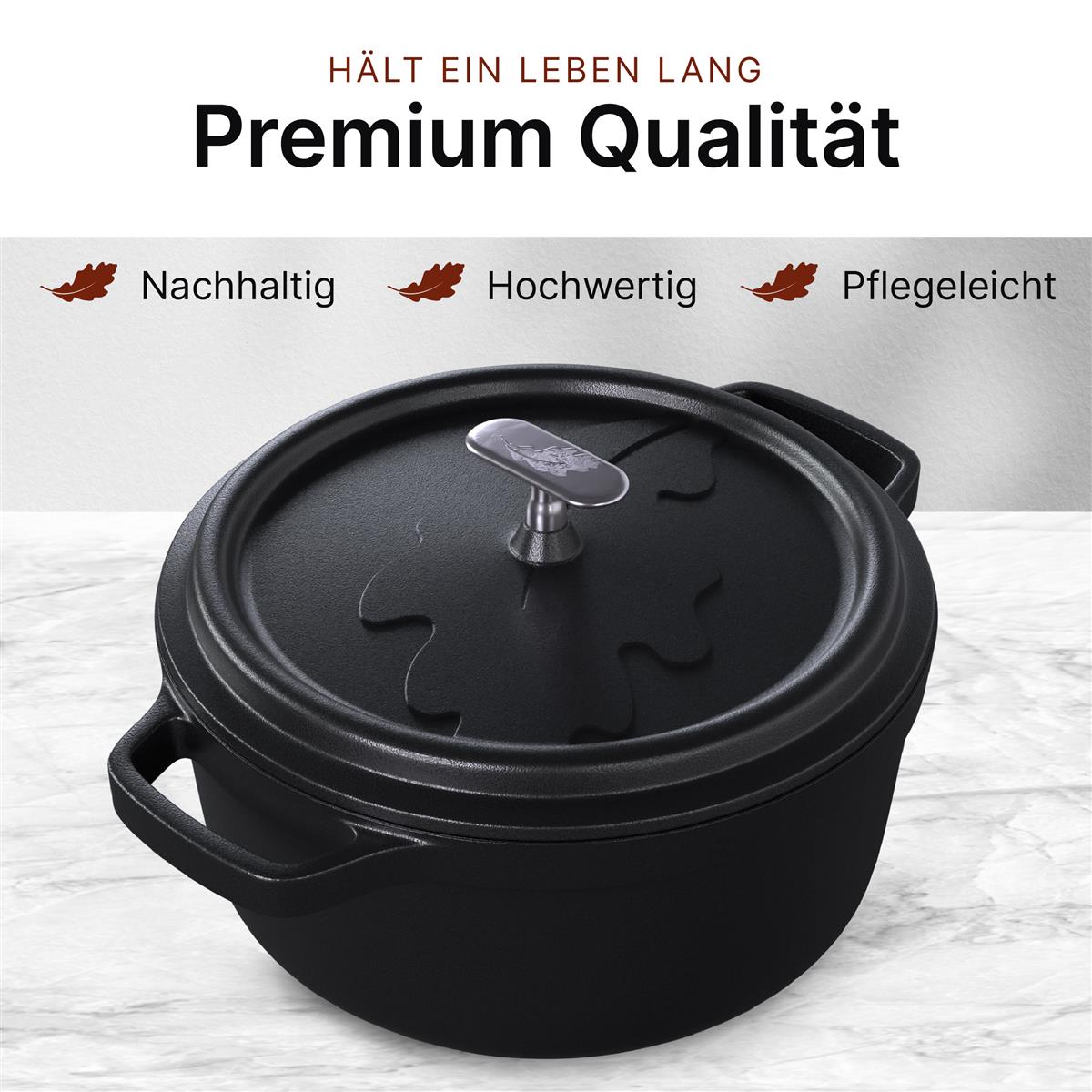 Oakfire Casserole emailliert, Bräter in 2 Größen erhältlich, Induktion
